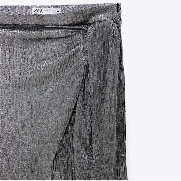 NWT ZARA Sparkly Wrap Front Pants M - Picture 4 of 5